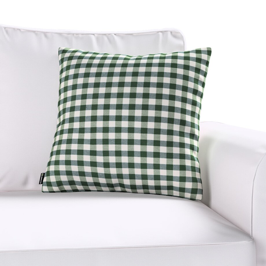 Poszewka Kinga na poduszkę 50x50 zielono-biała kratka (1,5x1,5cm)