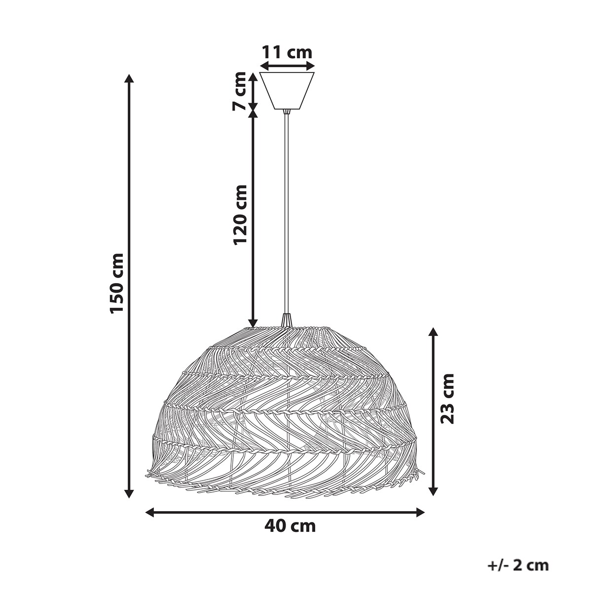 Lampa wisząca SELENGE Rattan Jasnobrązowy