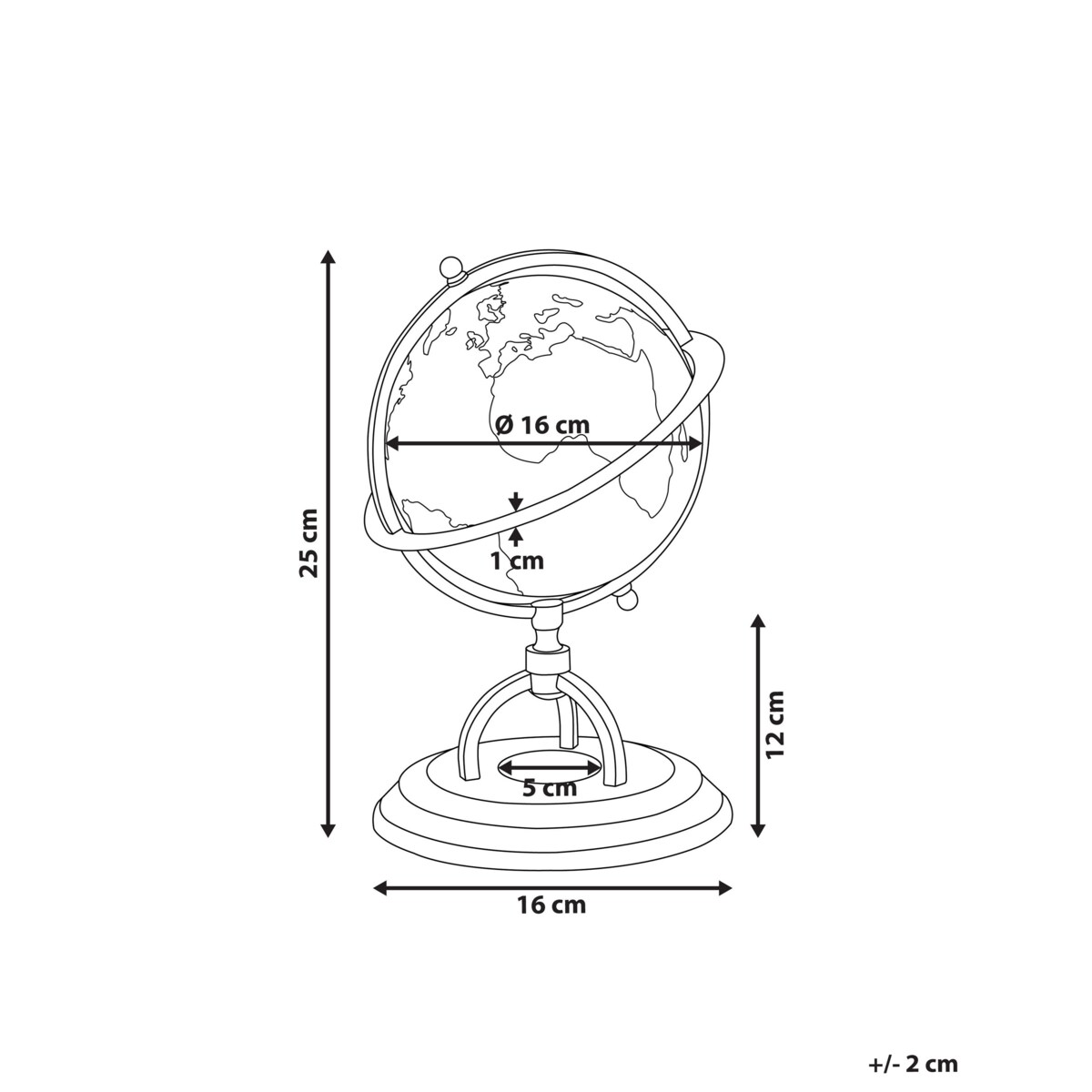Globus 25 cm beżowy PIZARRO