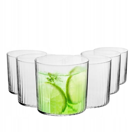 Szklanki Krosno mixology 6 x 350 ml Karbowane Optyk Ryflowane Zestaw Prezent
