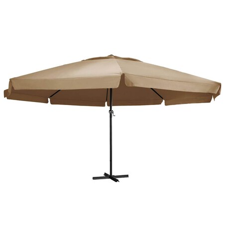 vidaXL Parasol ogrodowy na aluminiowym słupku, 600 cm, taupe