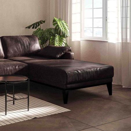 Sofa narożna Musso - ciemnobrązowa vintage