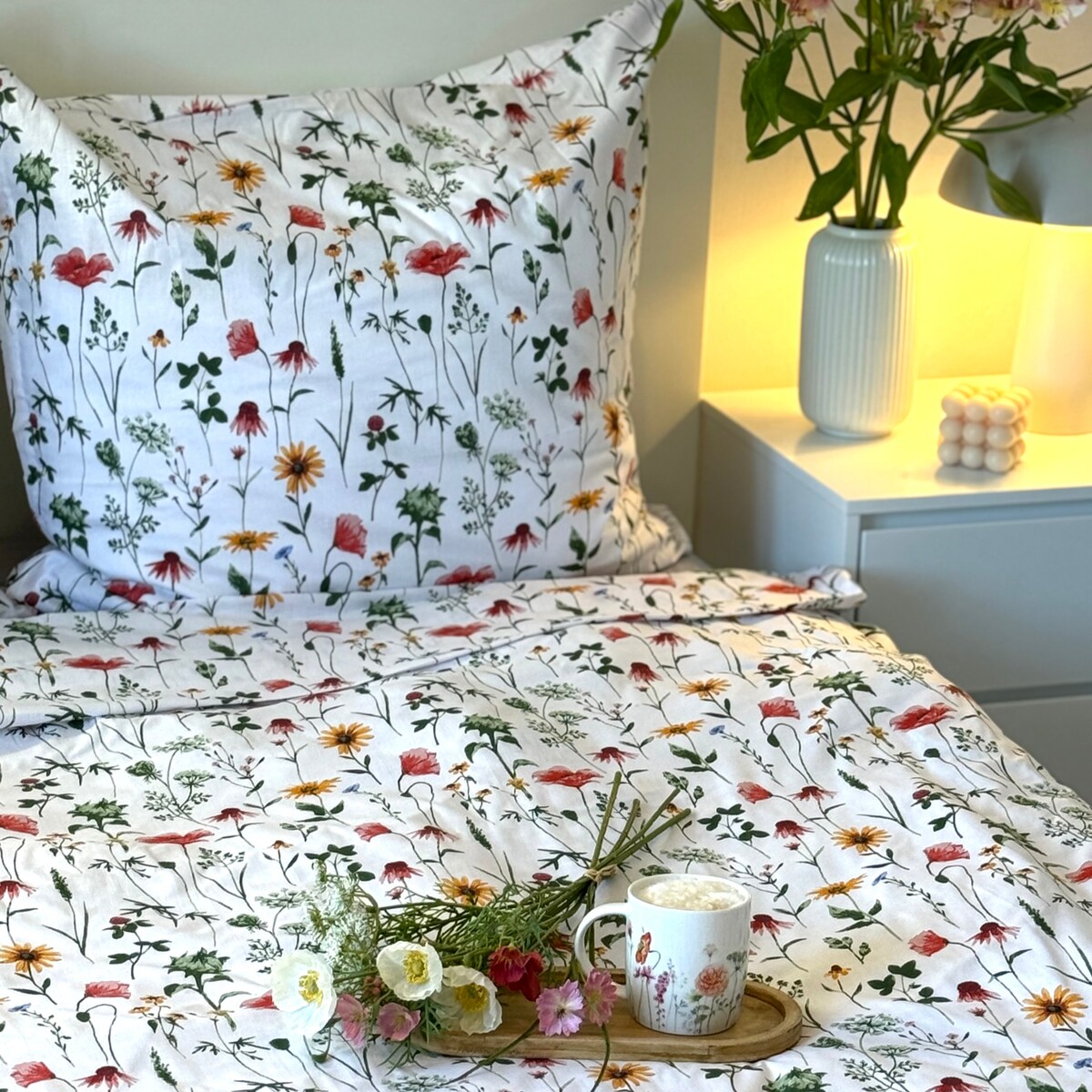 Pościel bawełniana Polska 160x200 cm Wiosenna Polana Łąka Kwiaty