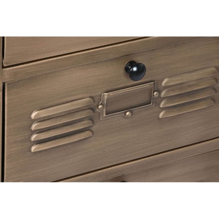 Komoda metalowa złota 70x78x34 cm CASSETTIERA - II