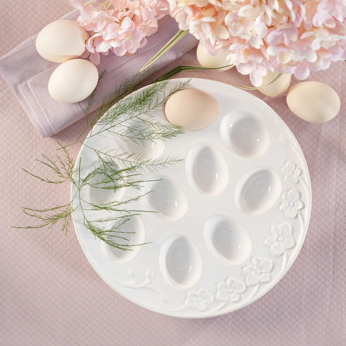 VILLA ITALIA Talerz na jajka ceramiczny 25,5 cm TIVOLI