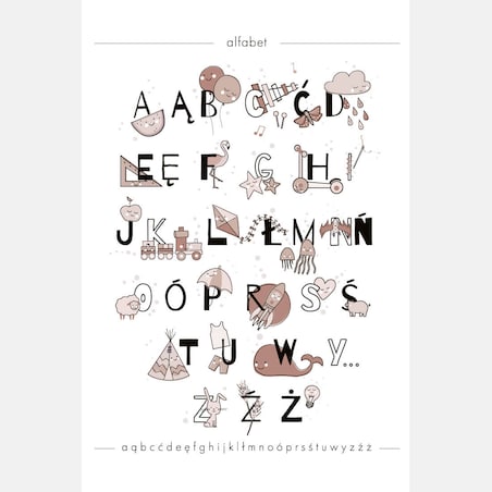 Plakat dla dzieci Alfabet boho IV 30x40