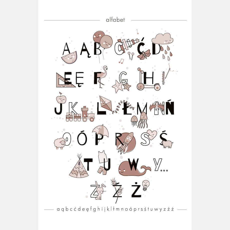 Plakat dla dzieci Alfabet boho IV 30x40