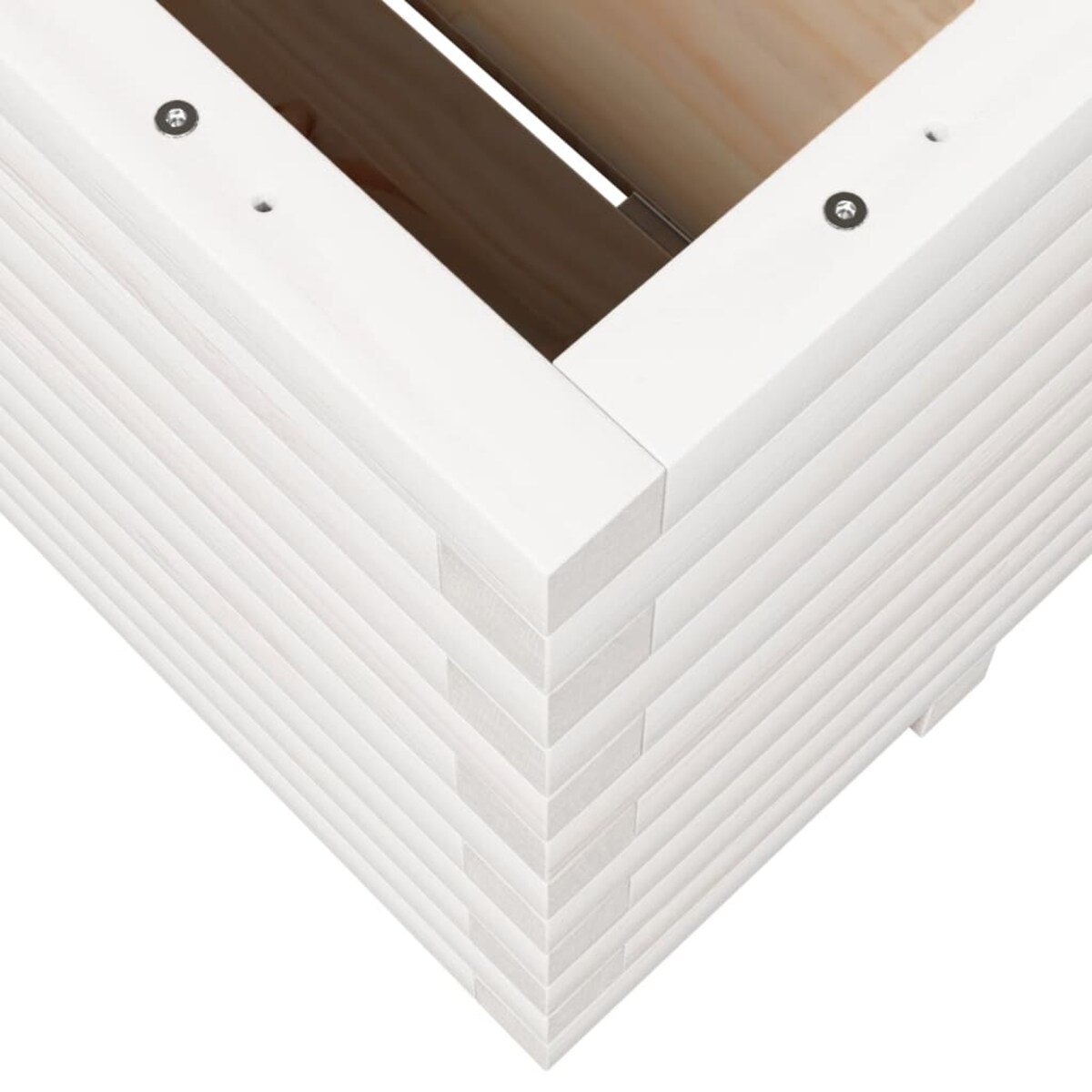 vidaXL Donica ogrodowa, biała, 100x100x49,5 cm, lite drewno sosnowe