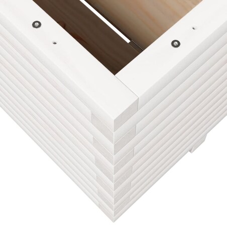 vidaXL Donica ogrodowa, biała, 100x100x49,5 cm, lite drewno sosnowe