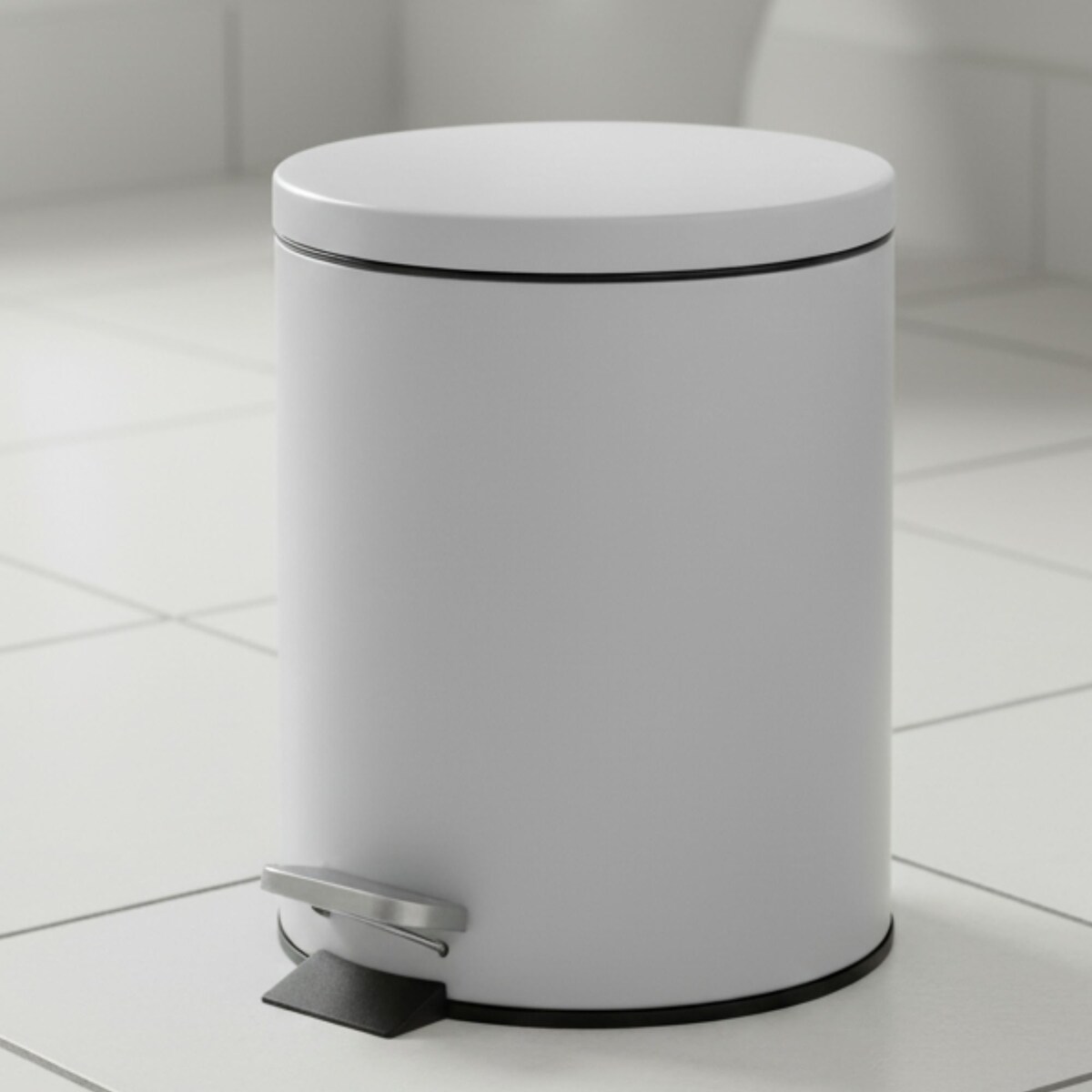 Kosz na śmieci NONI metalowy z pokrywą, 5 l