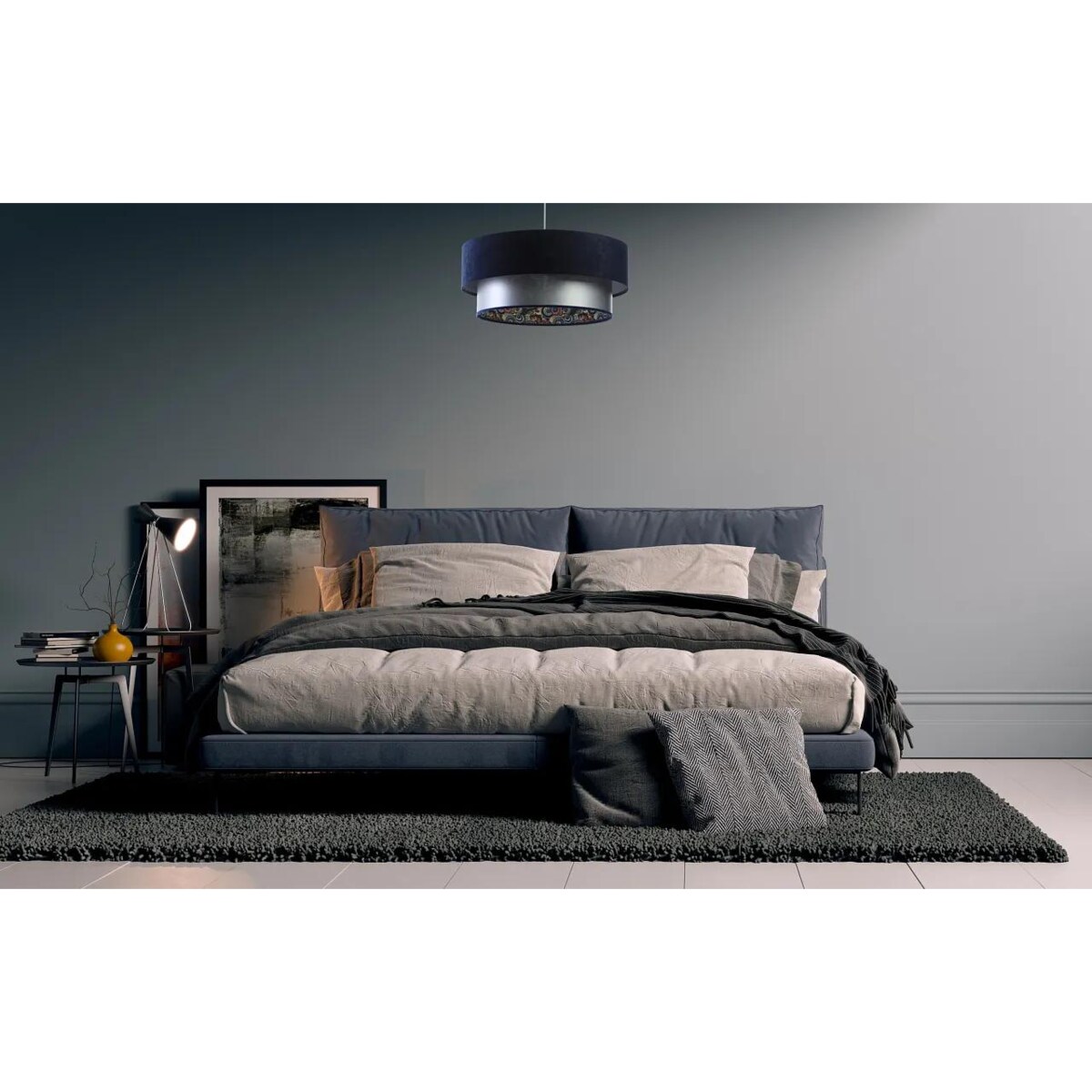 Lampa wisząca DOUBLE MIX 40 granatowa/srebrna