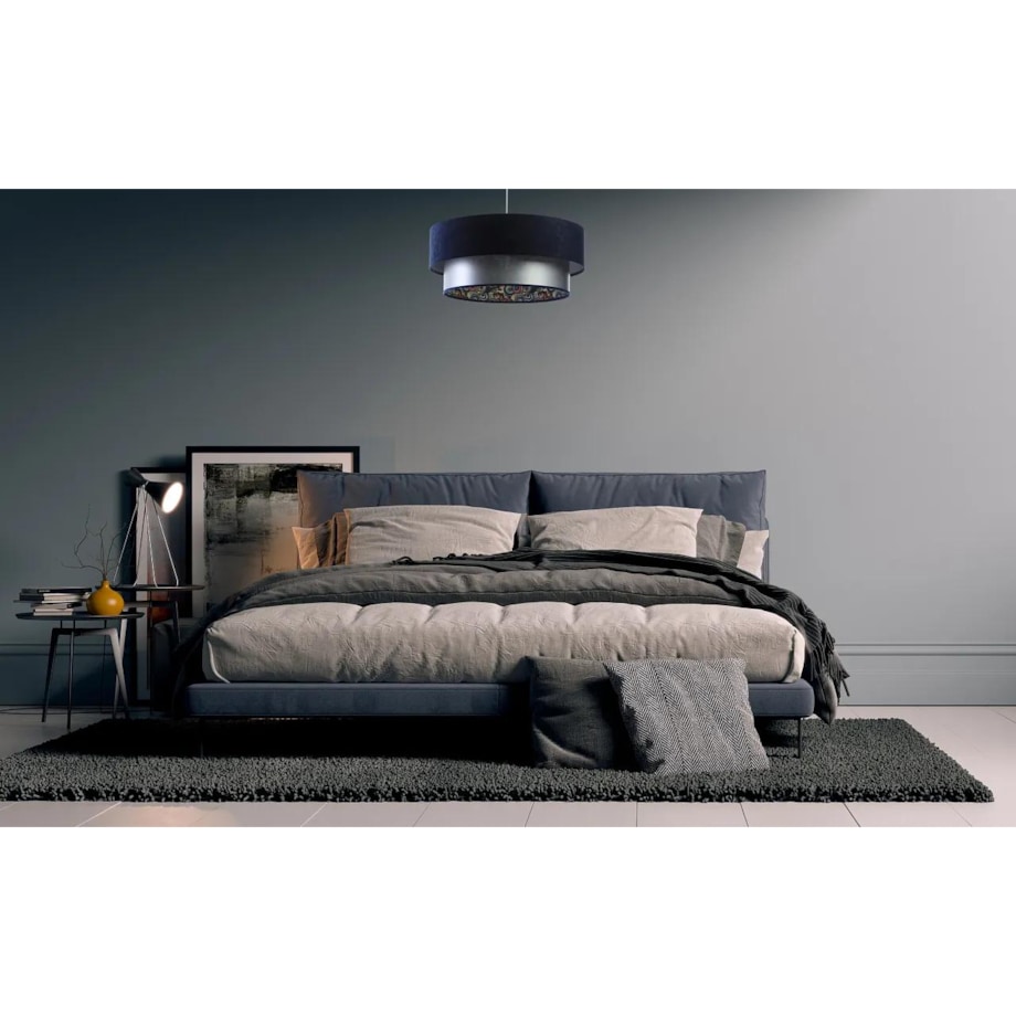 Lampa wisząca DOUBLE MIX 40 granatowa/srebrna