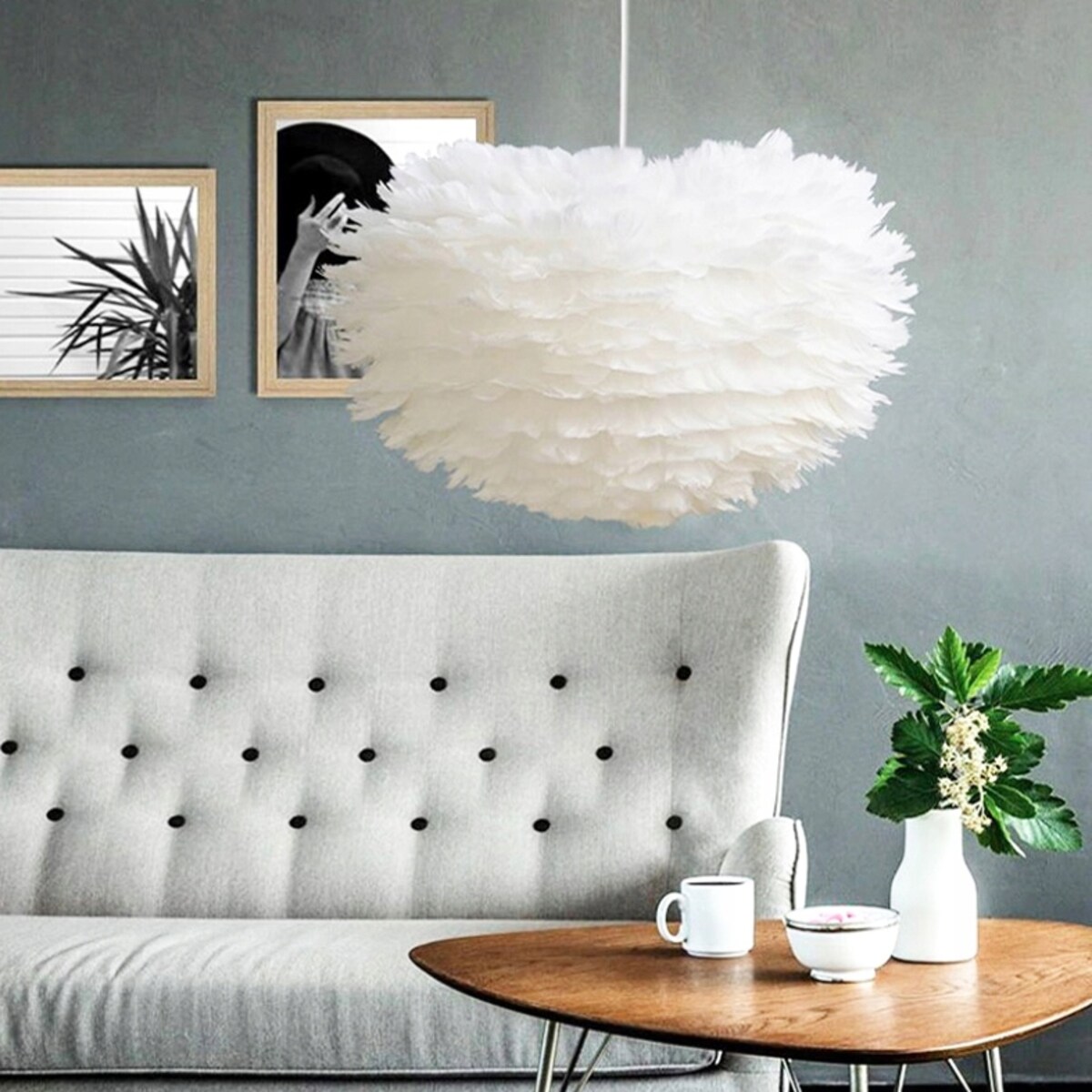 Lampa Sufitowa Wisząca Glamour Pióra Kolory Nordic