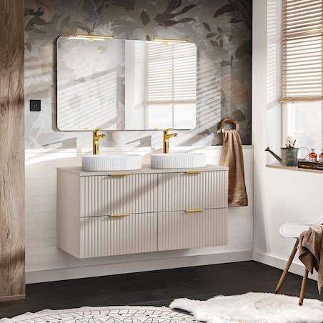 Komoda szafka łazienkowa ryflowana kaszmir Noto