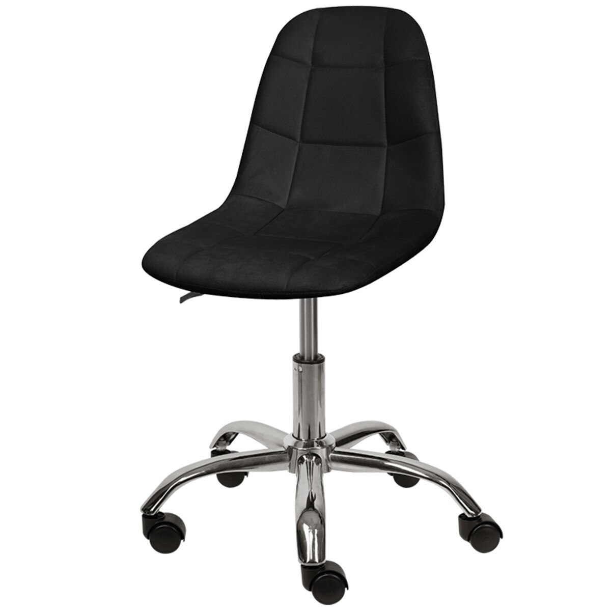 KRZESŁO BIUROWE FOTEL OBROTOWY REGULOWANY WELUROWY PIKOWANY DO BIURKA CZARNY