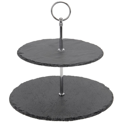 Kamienna patera na ciasta i przekąski, 2 poziomy