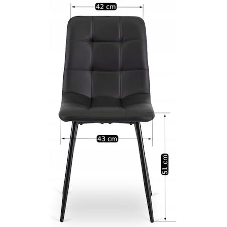 Krzesło Tapicerowane Kuchenne Do Jadalni Kuchni Salonu Loft Czarne DALVIN