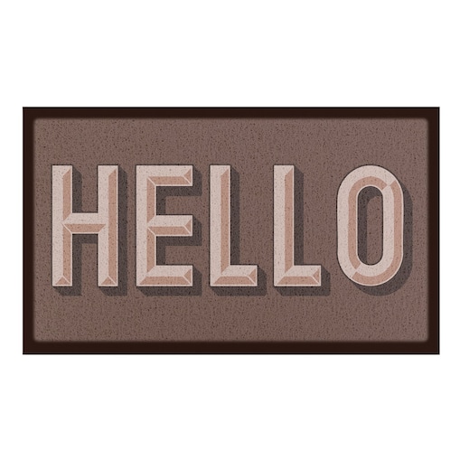 Wycieraczka Hello w kolorze czekoladowego brązu (70 x 40 cm)