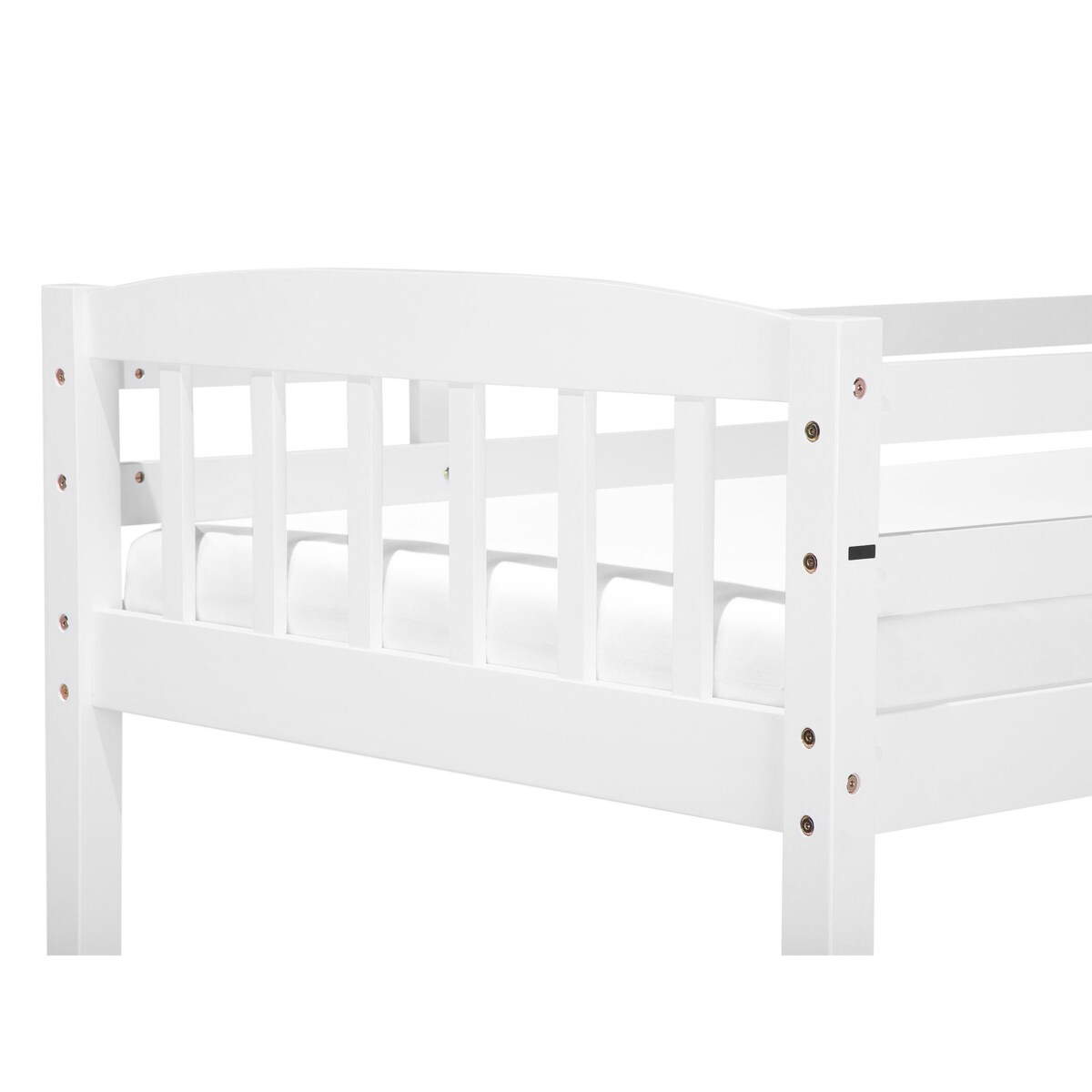 Łóżko piętrowe drewniane 90 x 200 cm białe REVIN