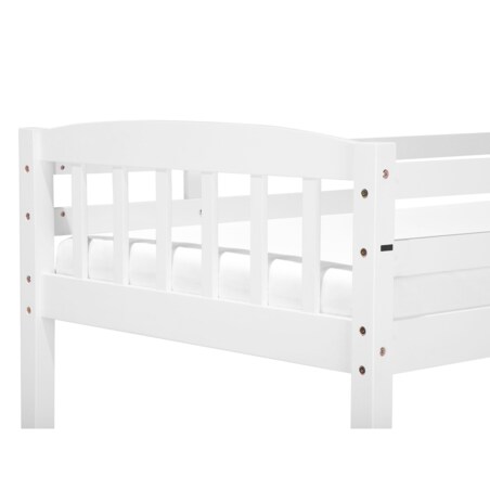 Łóżko piętrowe drewniane 90 x 200 cm białe REVIN