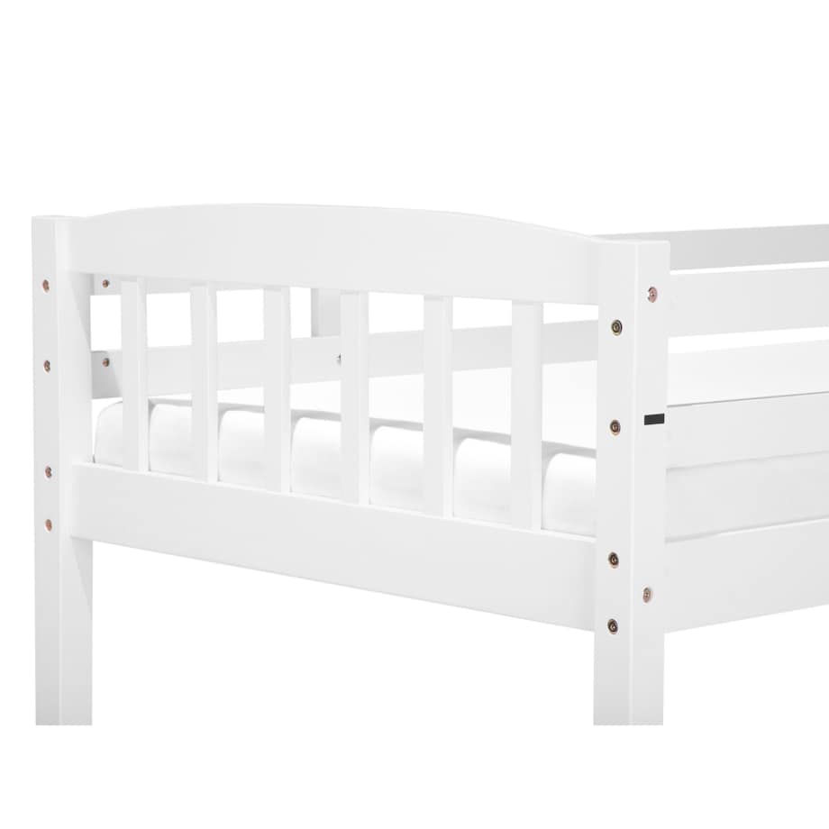 Łóżko piętrowe drewniane 90 x 200 cm białe REVIN