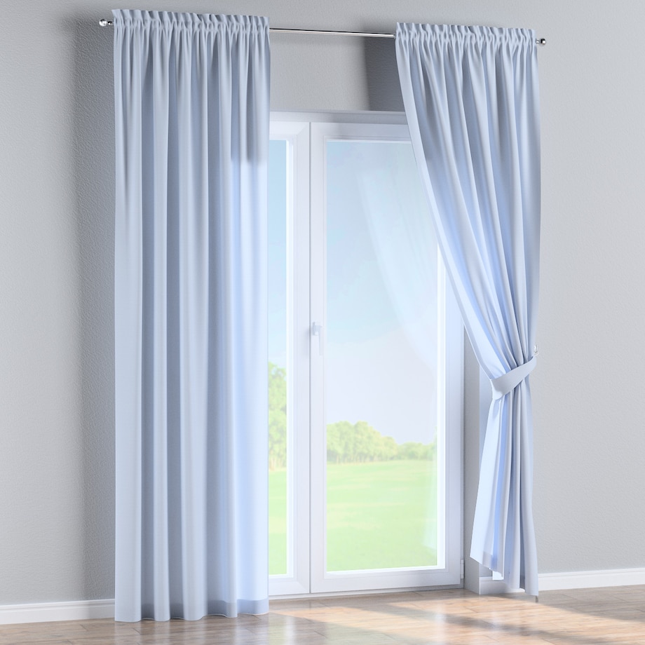 Zasłona na kanale z grzywką 1 szt. 130x245 pastelowy niebieski