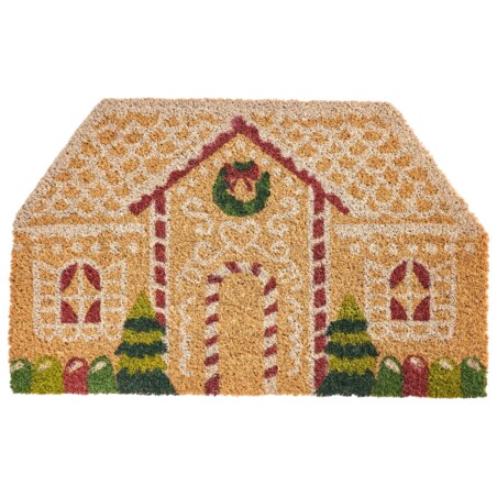 Wycieraczka SELATNA Naturalny 50 x 80 cm Wzór świąteczny Włókno kokosowe