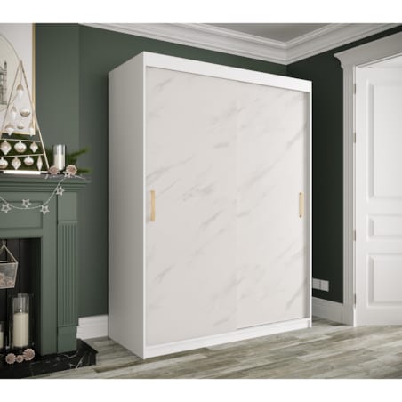 Szafa przesuwna Garderoba MARMUR T 150 gł. 62 biały