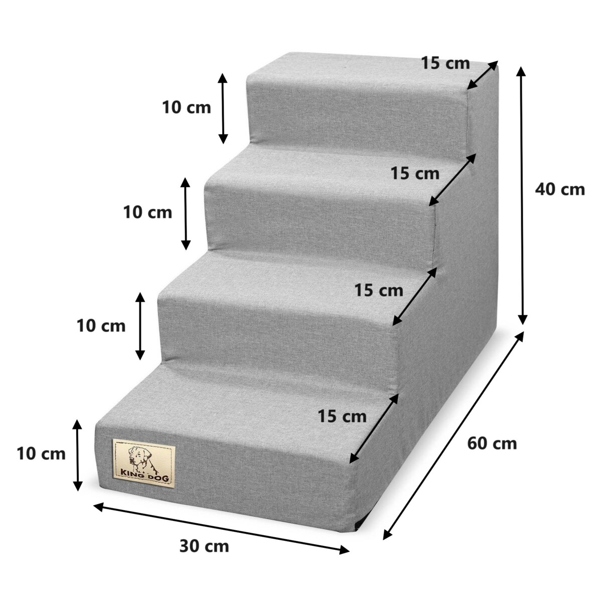 Schody Schodki Dla Psa Kota Rampa Podest 4 Stopnie Stabilne 60X40X30 Cm