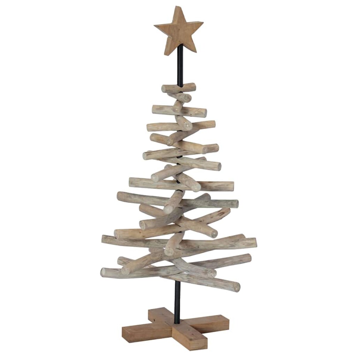 vidaXL Choinka z podstawą Brązowy 90 cm Lite drewno tekowe