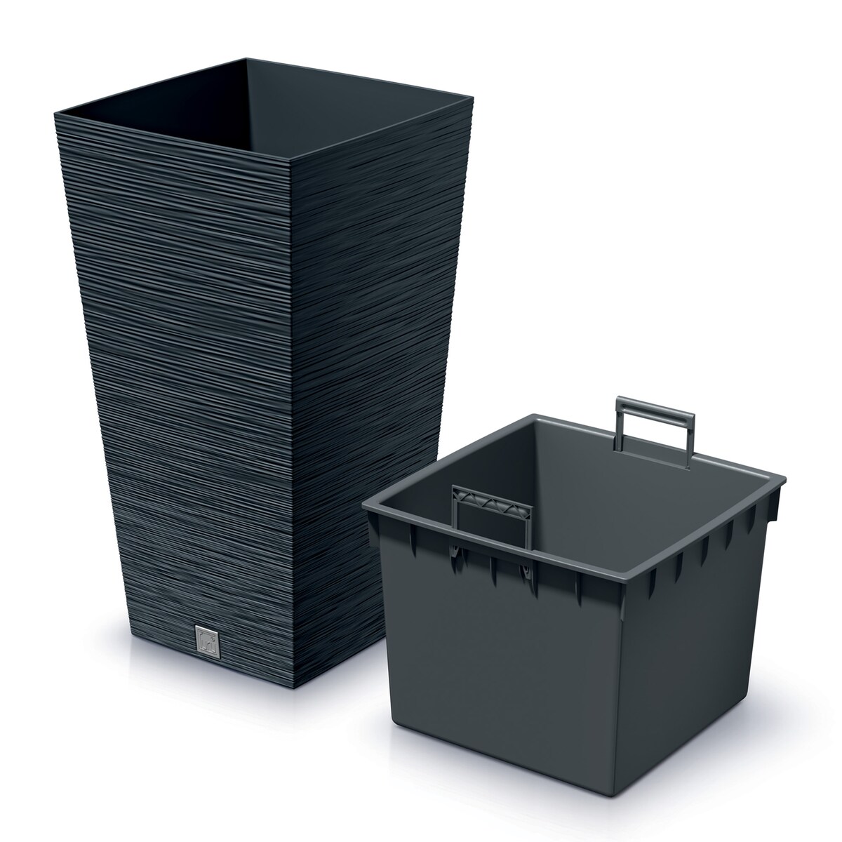 Doniczka Donica Ogrodowa 24 Cm Kwadratowa Na Taras Do Ogrodu Domu Antracytowa