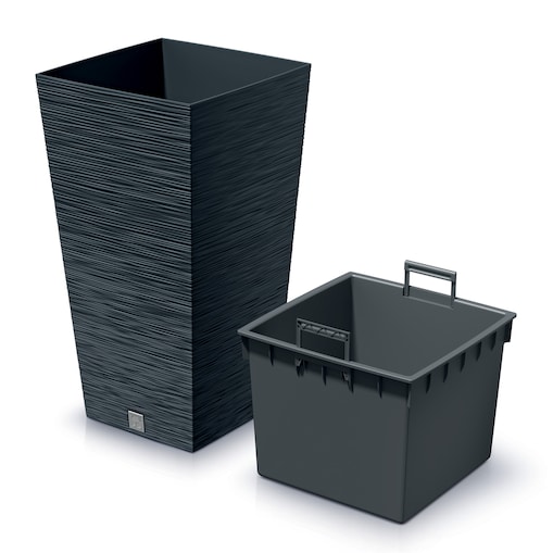 Doniczka Donica Ogrodowa 24 Cm Kwadratowa Na Taras Do Ogrodu Domu Antracytowa