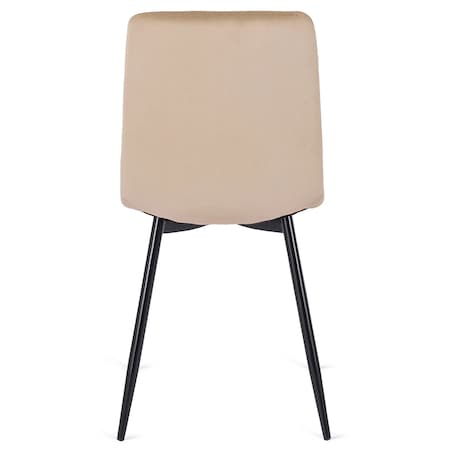 Krzesło Tapicerowane Welurowe Do Jadalni Salonu Kuchenne Loft Beżowe ROBIN