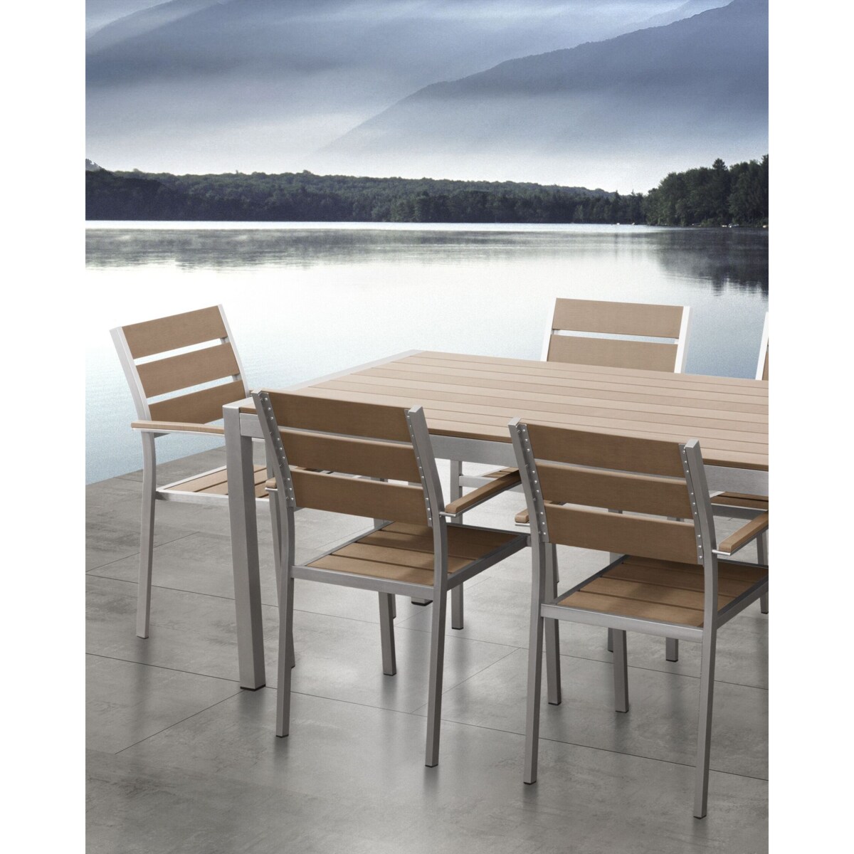 Zestaw 6 krzeseł ogrodowych brązowy VERNIO