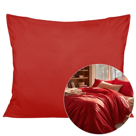 Poszewka satynowa 70x80 kolor Czerwony