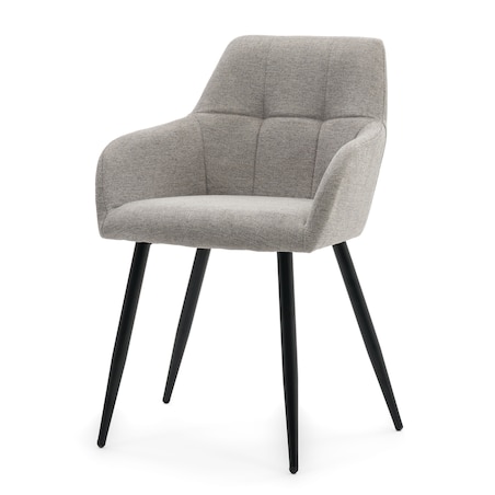 Krzesło nowoczesne tapicerowane NORDI szare na czarnych nogach