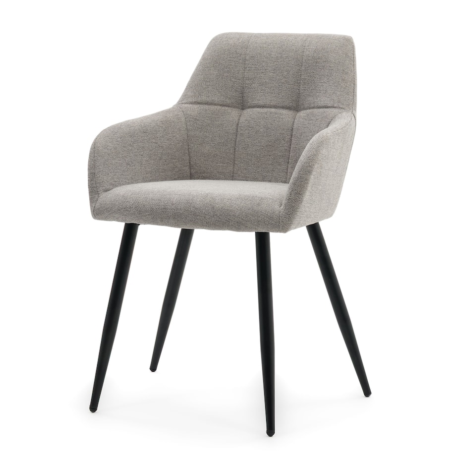 Krzesło nowoczesne tapicerowane NORDI szare na czarnych nogach