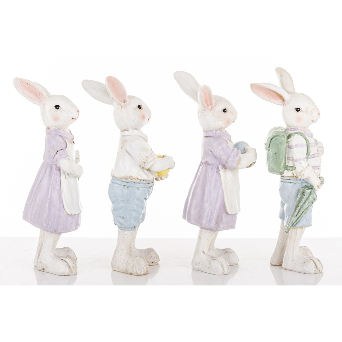 Dekoracja - 4 młode króliki 21x8x7 cm PAFFUTO