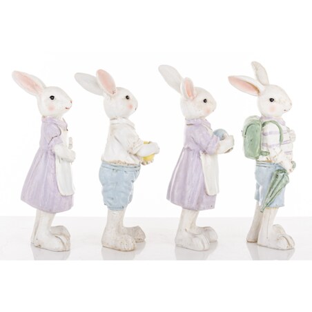 Dekoracja - 4 młode króliki 21x8x7 cm PAFFUTO