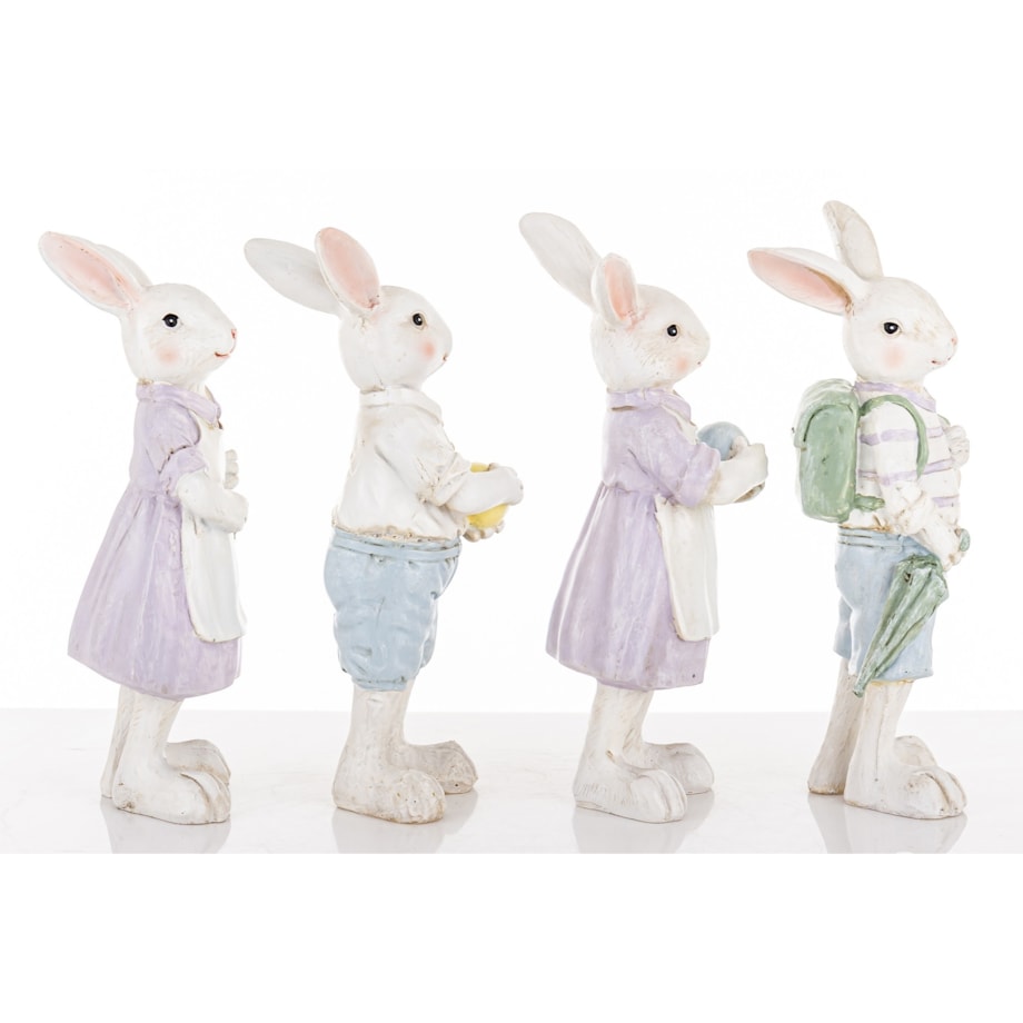 Dekoracja - 4 młode króliki 21x8x7 cm PAFFUTO