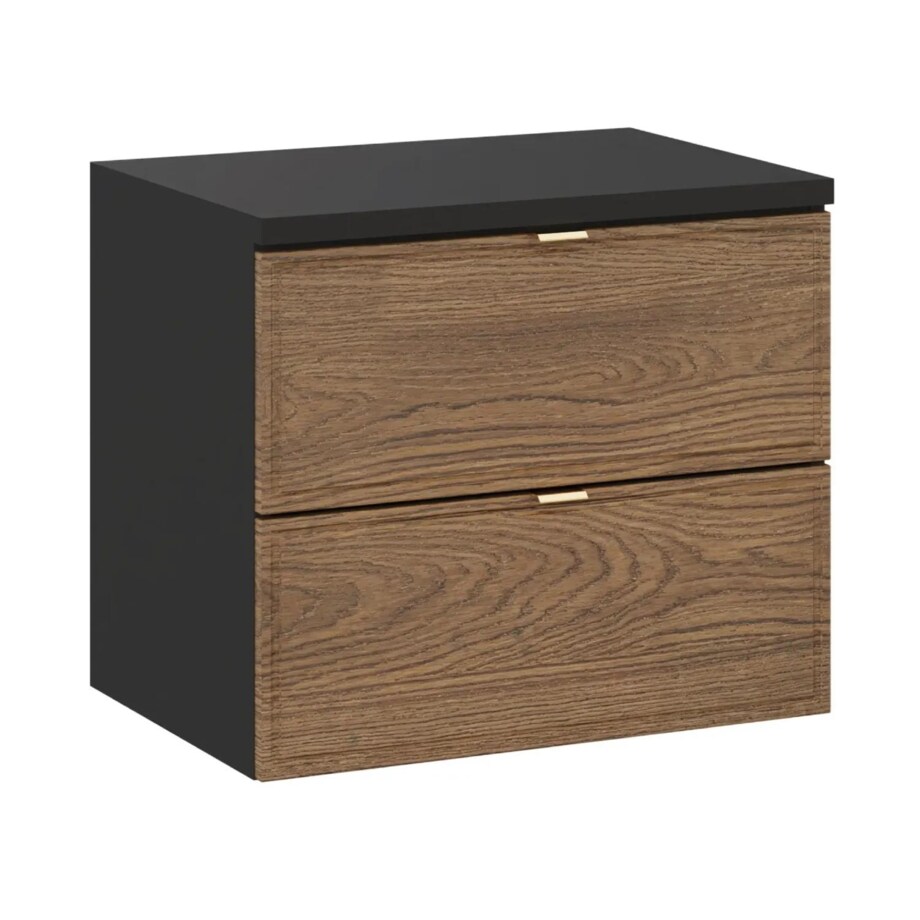 Szafka pod umywalkę nablatową TALIA CASELLA 2S 60cm dąb casella/czarny mat z blatem