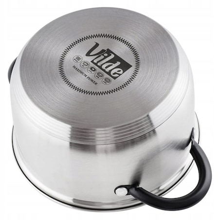 Garnki Vilde Zestaw Komplet Garnków Stalowe Srebrne Czarne do Gotowania