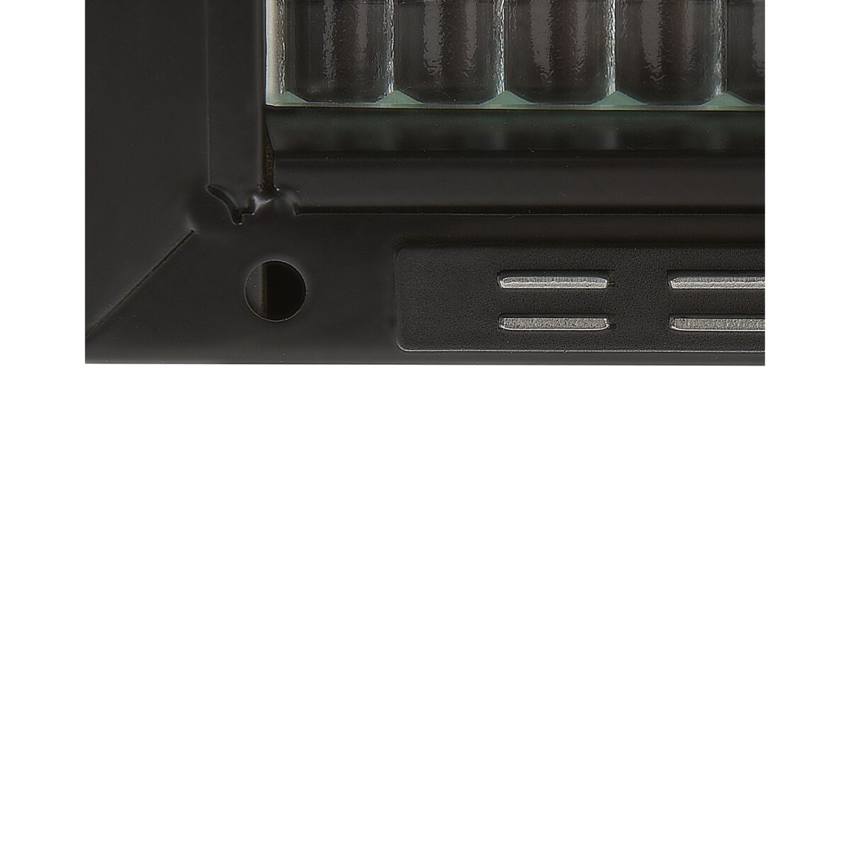 Szafka dwudrzwiowa metalowa ze szklaną gablotą czarna SARRE