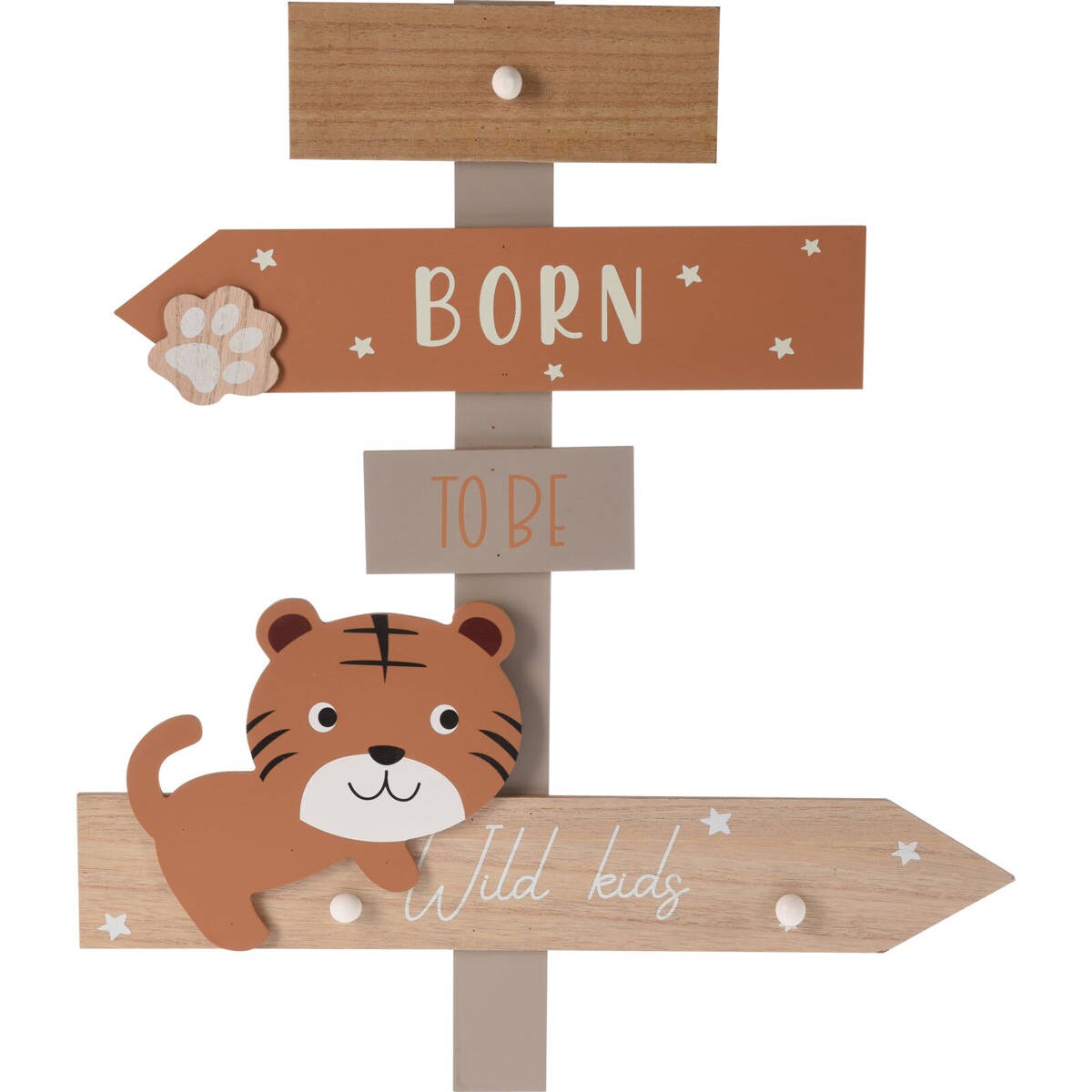 Wieszak na ubrania dla dzieci Zoo, 44 x 3,5 x 51,5 cm