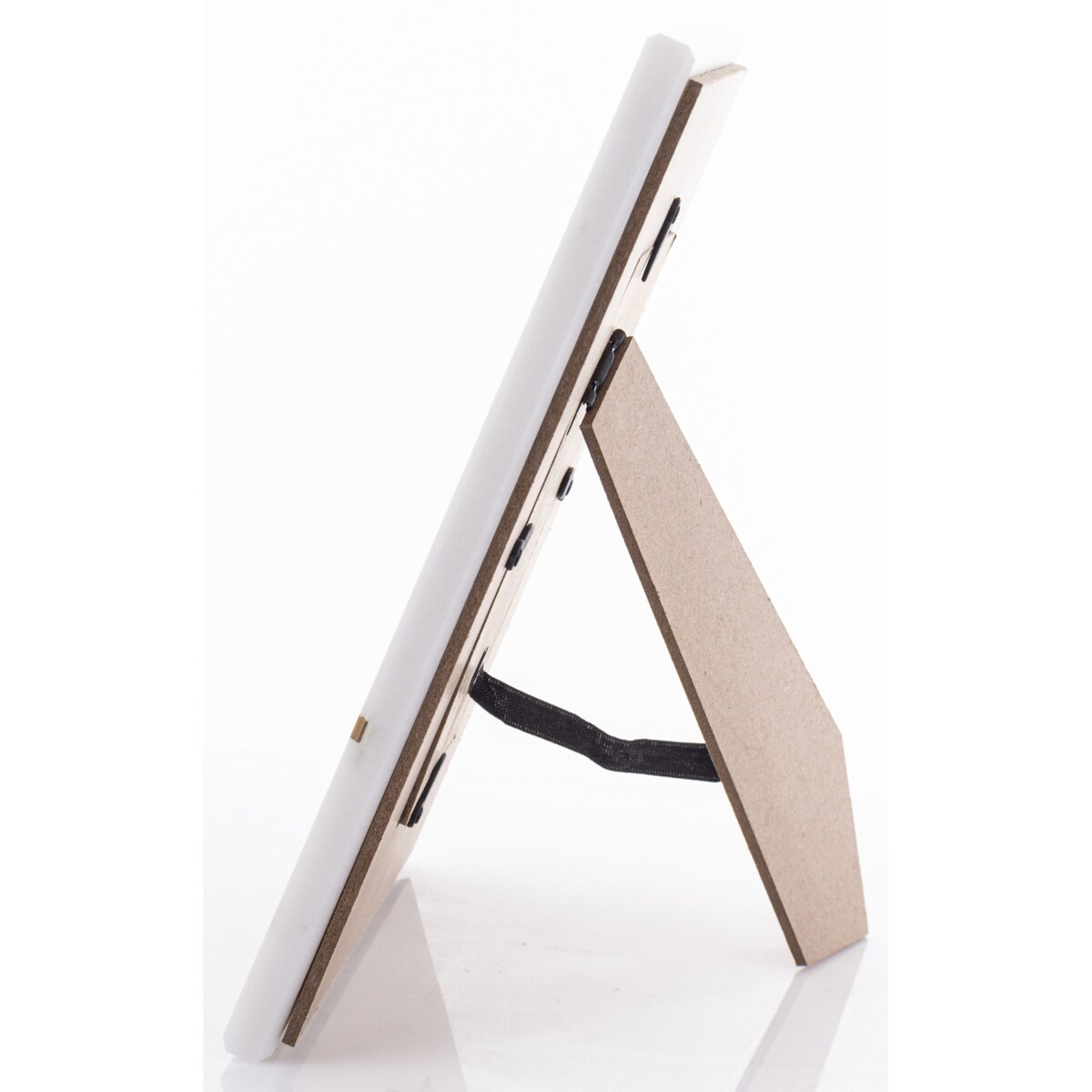 Ramka na zdjęcie marmurowa 22x18x1,5-15 cm biała ze złotem