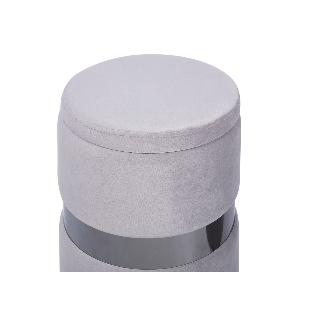 Zestaw 2 pufów ze schowkiem welurowy szary DORIS