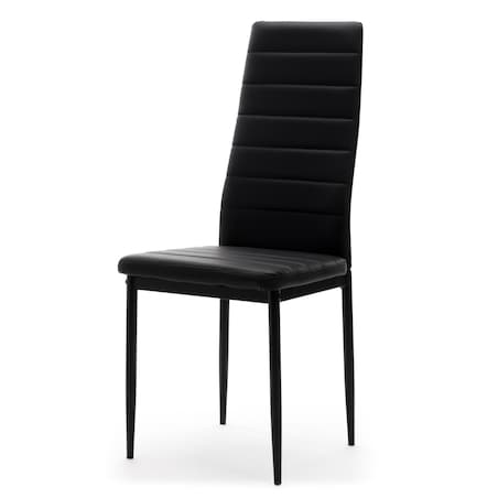 Zestaw 4 krzesła FADO tapicerowane ekoskóra czarne