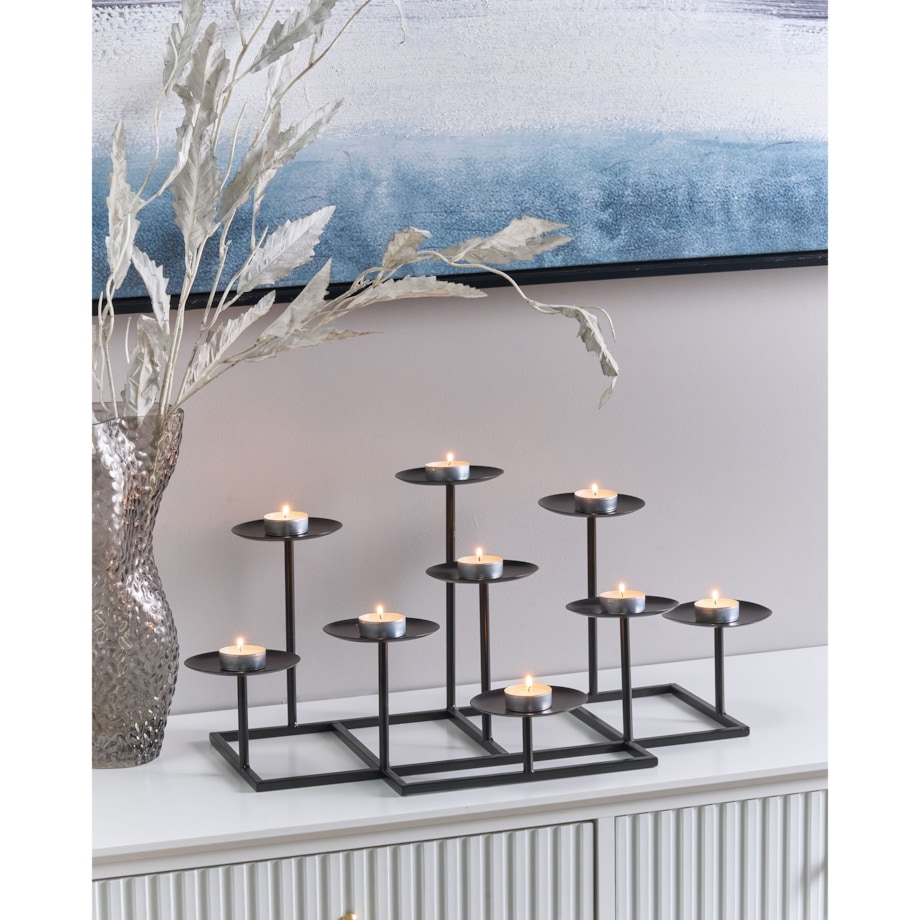 Świecznik LAMEGO Metal 23 cm Czarny