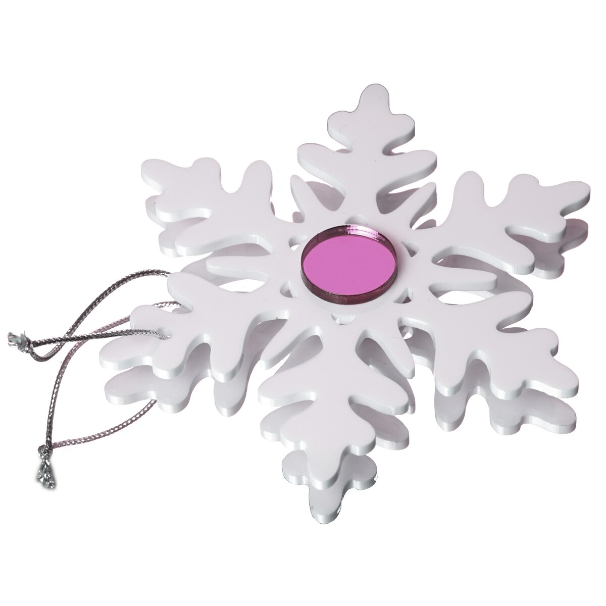 Ozdoby bożonarodzeniowe Śnieżynki różowe 6szt.