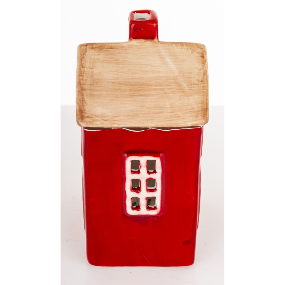 Dekoracja - kamionkowy domek LED 13x7x6 cm MARGITA-2 czerwony